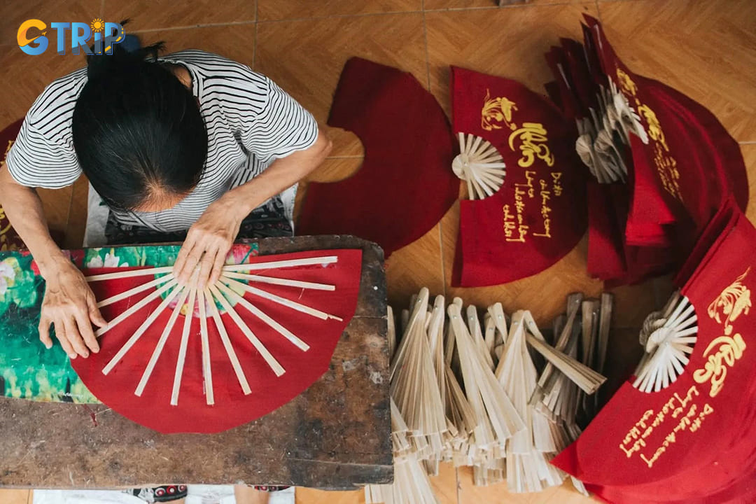 Chang Son Fan Village near Hanoi has crafted hand-made bamboo, silk, and paper fans for over 200 years, blending utility with artistry in elegant designs