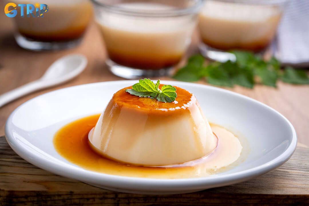 Hanoi’s caramen offers a rich, eggy twist on creme caramel, with bittersweet coffee-infused sauce for a signature flavor