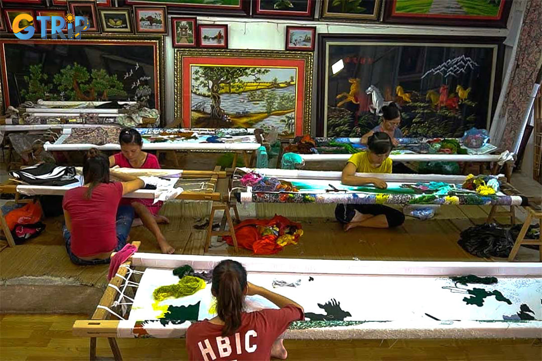 Quat Dong Embroidery Village is the cradle of Vietnamese hand embroidery, where artisans craft intricate artworks from colorful threads with centuries-old skill