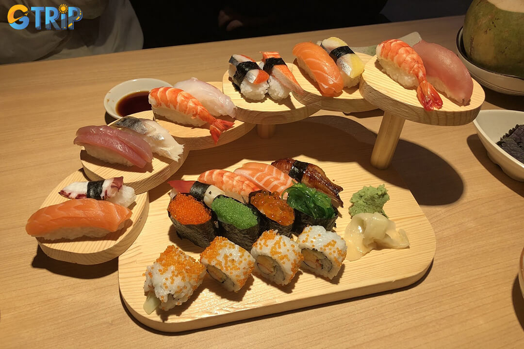Sushi Kei at Aeon Mall Long Bien serves authentic Japanese cuisine in a sleek, modern setting perfect for casual fine dining