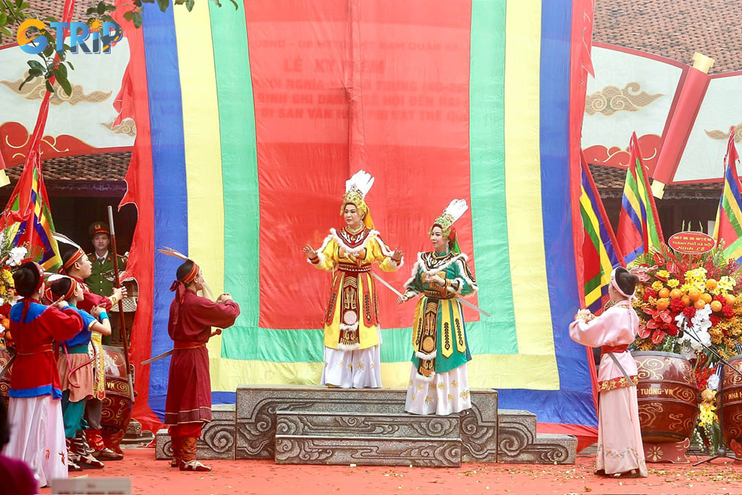 The Hai Ba Trung Festival in Ha Loi Village commemorates the Trung Sisters’ 40 AD uprising, honoring female leadership and patriotism each Lunar January 6