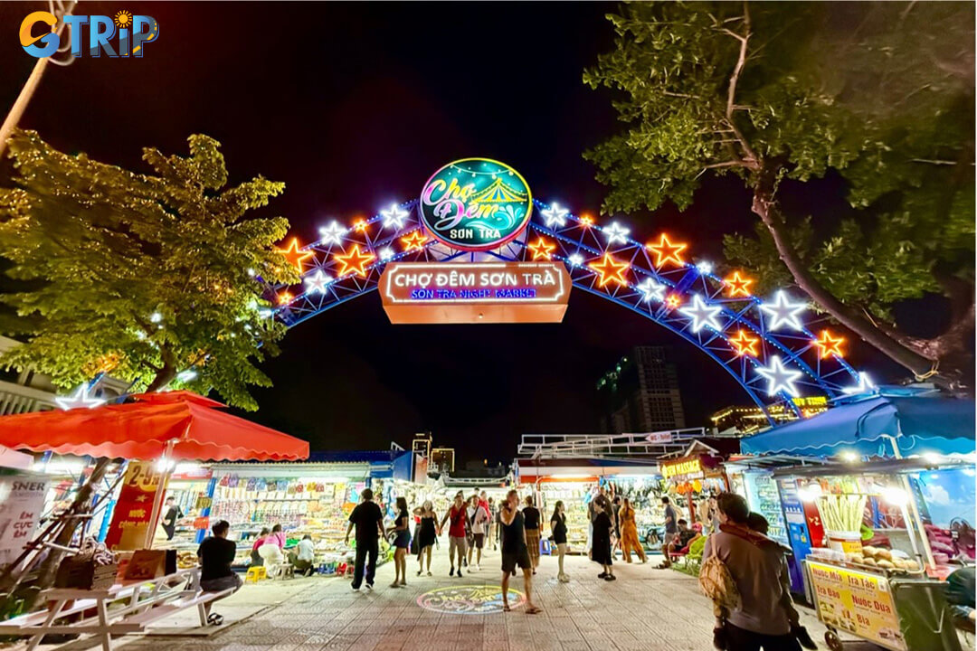A lively night market near Dragon Bridge where visitors can enjoy local street food, shop for handmade souvenirs, and soak up Da Nang’s vibrant evening atmosphere