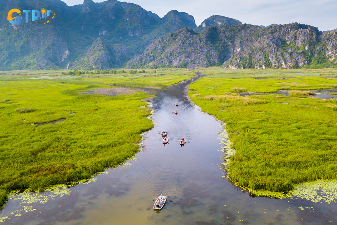 A panoramic view of the beauty of Van Long Nature Reserve