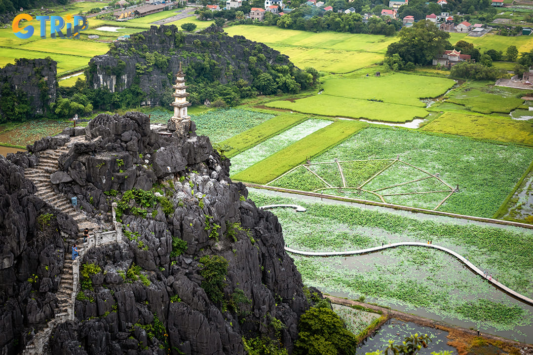 A stunning view from the top of Mua Cave