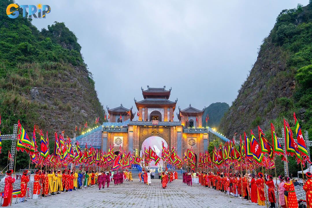 A vibrant spiritual celebration honoring Emperor Dinh Tien Hoang, blending solemn rituals with lively folk performances and rich cultural experiences