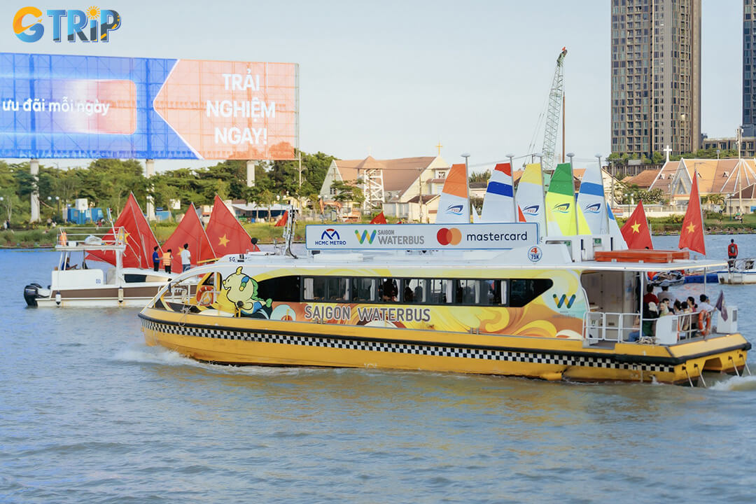 A water bus ride from Binh An Pier offers scenic river views and a relaxing riverside coffee experience, blending Saigon’s charm with peaceful and off the water