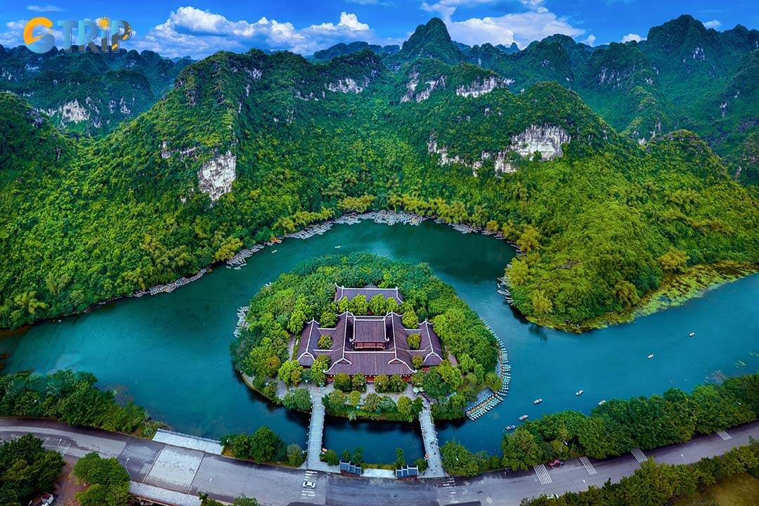 Aerial view of Trang An landscape at Ninh Binh