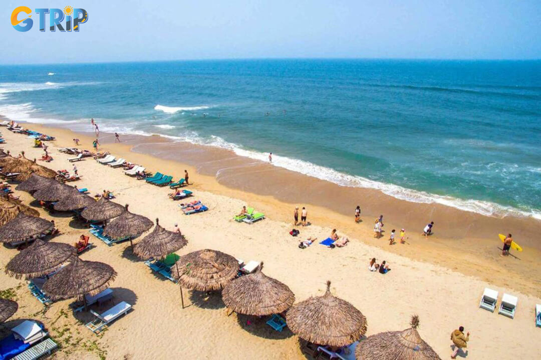 An Bang Beach offers calm, safe waters and soft sand, perfect for swimming while enjoying scenic coastal views