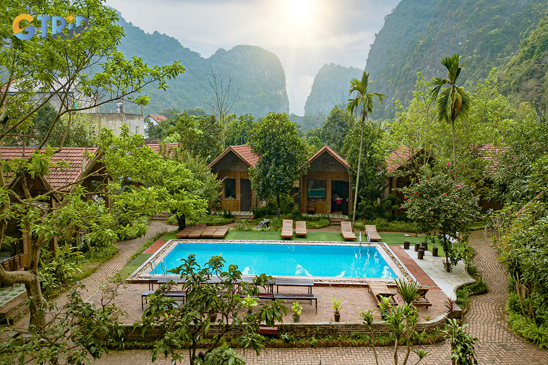 An overview of Tam Coc Rocky Bungalow