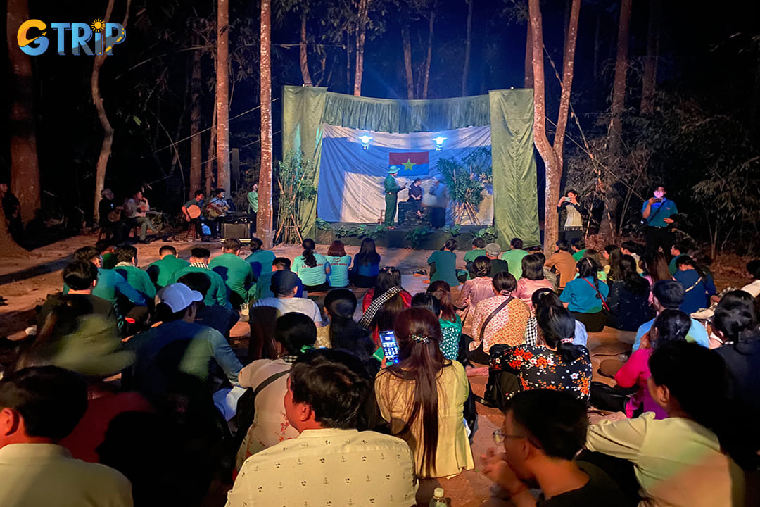 As you walk through the open-air setting, you'll witness vivid scenes brought to life through live performances and atmospheric effects