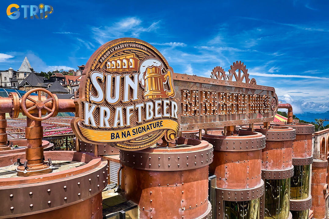 Ba Na Hills Brew House showcases German-style craft brewing and serves fresh beers with hearty dishes in a uniquely European-Champa setting