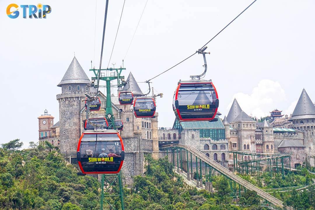Ba Na Hills cable car system offers several scenic routes, all providing convenient access to Fantasy Park via key stations near the French Village and major attractions