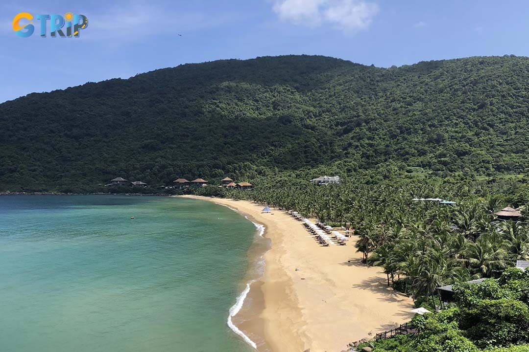 Bai Bac’s uniqueness lies in its rare privacy as a resort-only beach, its pristine natural beauty of white sand, clear water, and forested mountains