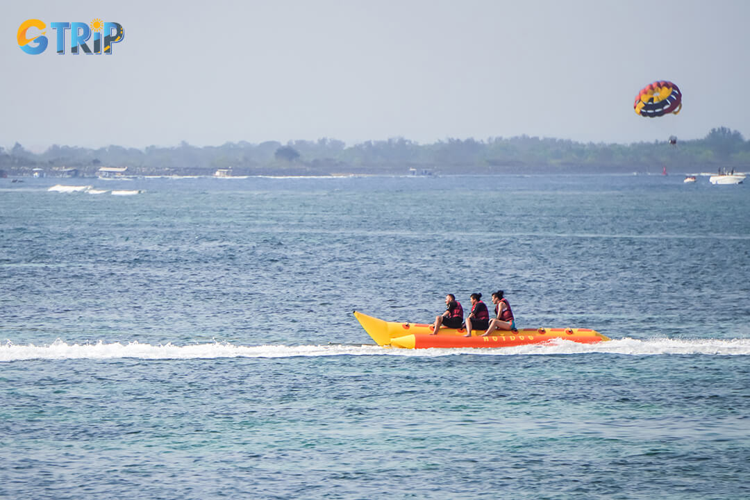 Water sports such as banana boat rides on the beach