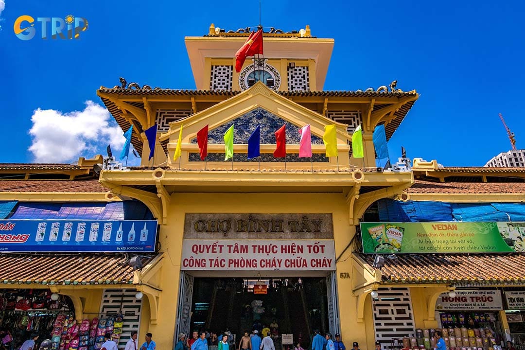 Binh Tay Market, the bustling heart of Cholo, impresses with its French-Chinese architecture and maze of stalls selling everything