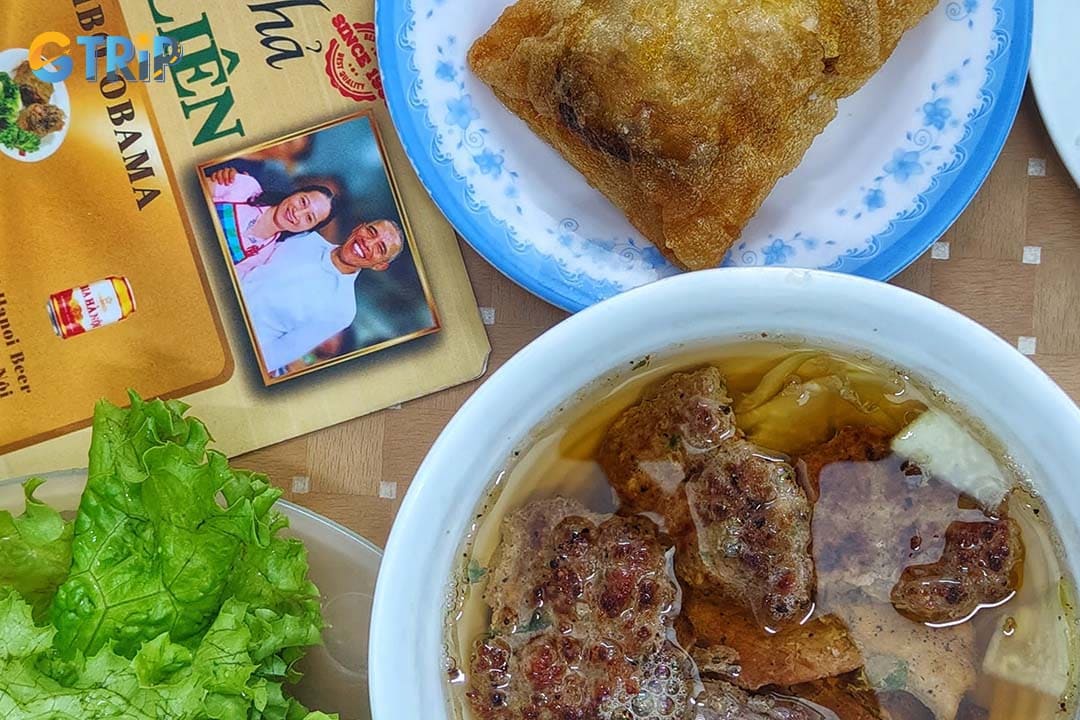 Bun cha Huong Lien is famous for being the restaurant that President Obama visited in the past