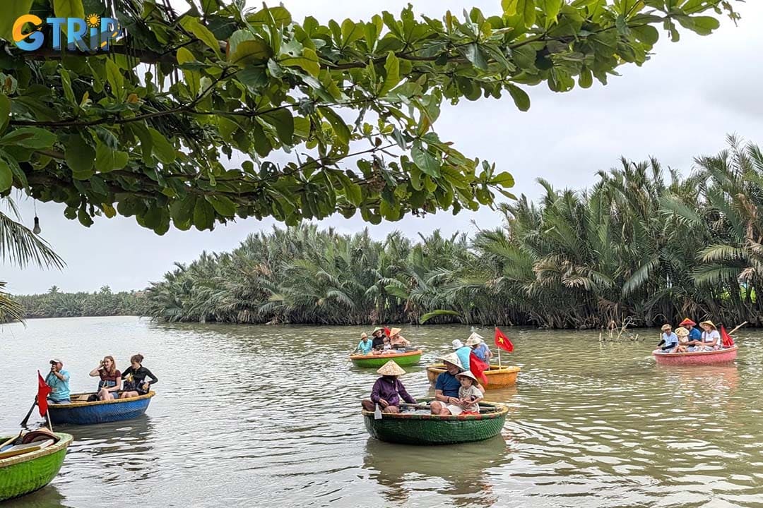 Cam Thanh Coconut Village offers a unique experience of iconic basket boat rides among the water coconut palms