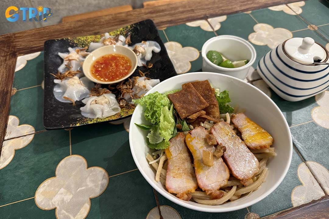 Cao lau uses Ba Le Well water to soak rice and combine with lye water from Cham Islands charcoal