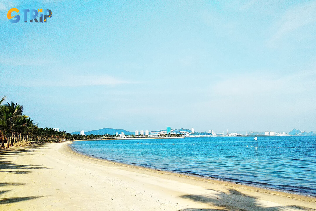 The calm, clear and blue water of the beach