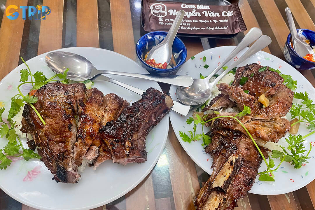 Com Tam Nguyen Van Cu is institution serving consistently excellent, well-balanced com tam with tender grilled pork and classic toppings in a bustling