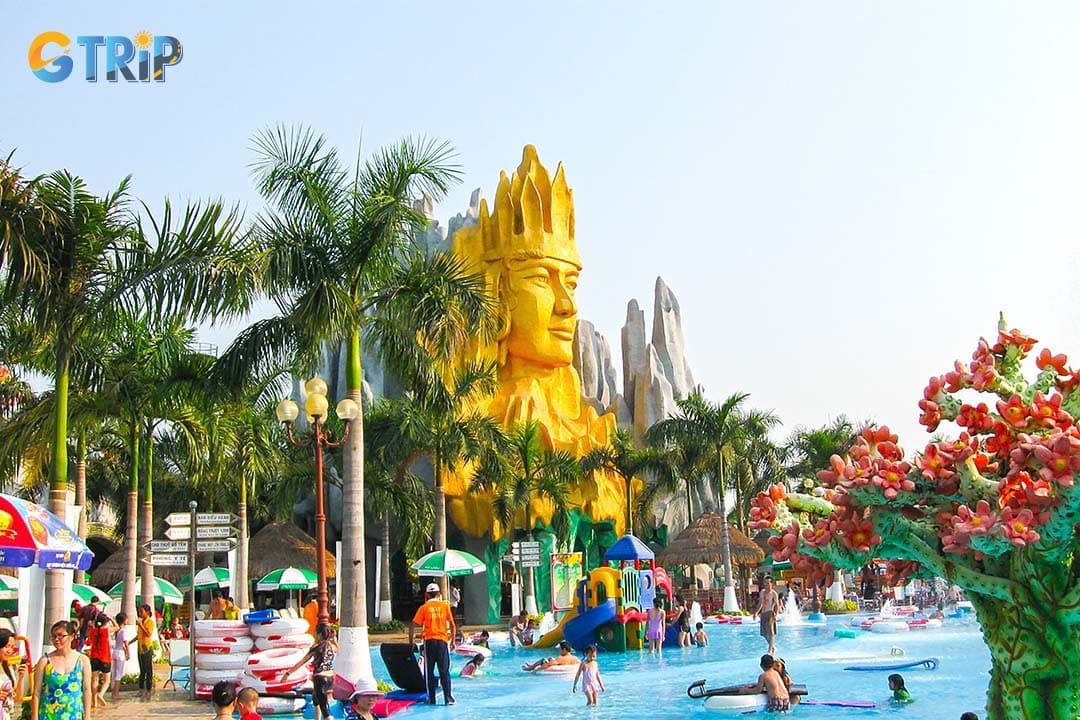 Dam Sen Water Park is a perfect balance between high-adrenaline slides and relaxing spaces