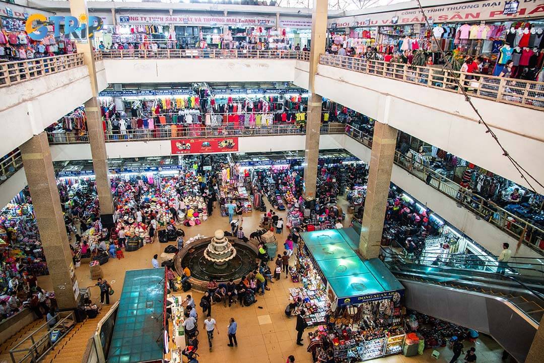 The ground floor of Dong Xuan Market buzzes with fresh produce, spices, and even a pet section, offering a vibrant slice of daily life in Hanoi