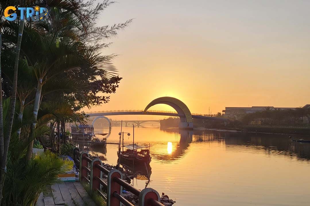 During the sunset, you can capture the photos of the bridge in a soft, warm light
