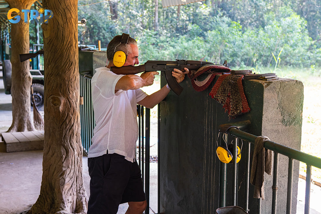 For those interested in a more interactive experience, the Cu Chi Tunnels site features a shooting range where you can fire weapons used during the Vietnam War
