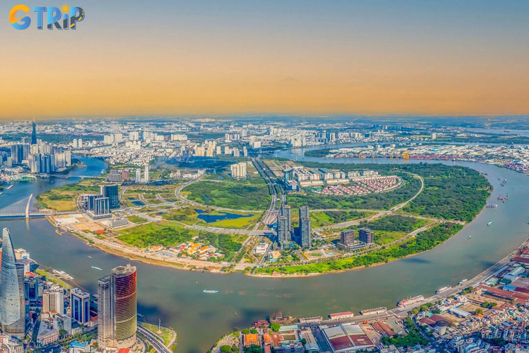 Former District 2, known for tree-lined streets, modern apartments, villas, international schools, and a vibrant scene of cafes, restaurants, and boutiques