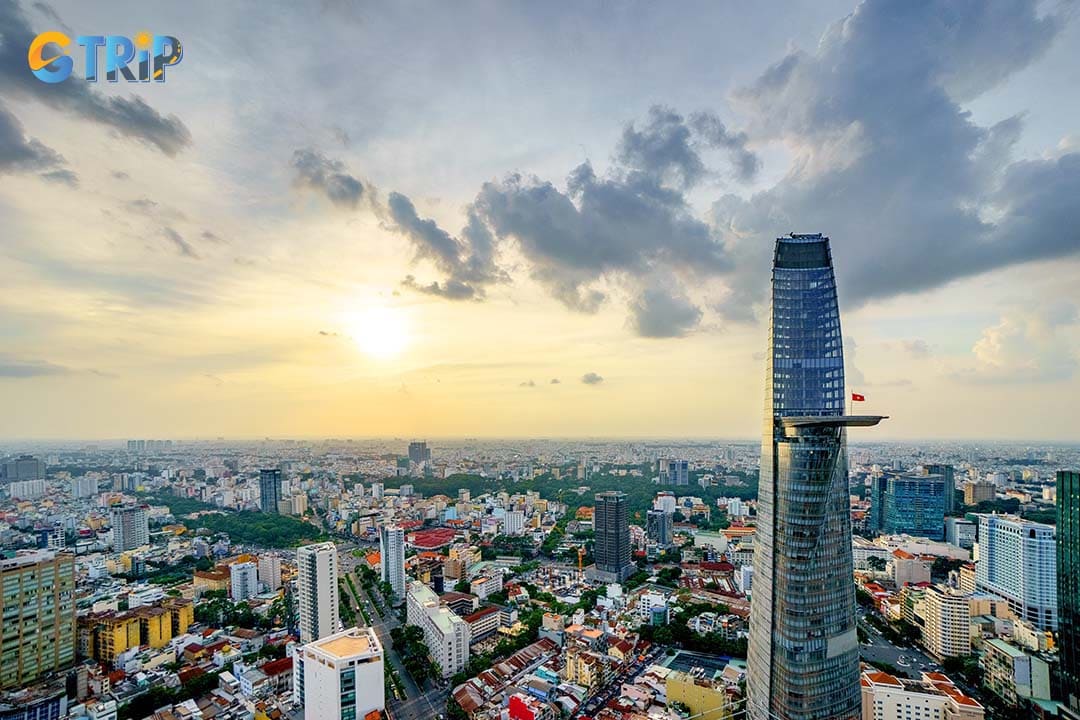 From Bitexco Financial Tower's Saigon Skydeck’s high view, you can see Nha Rong Wharf
