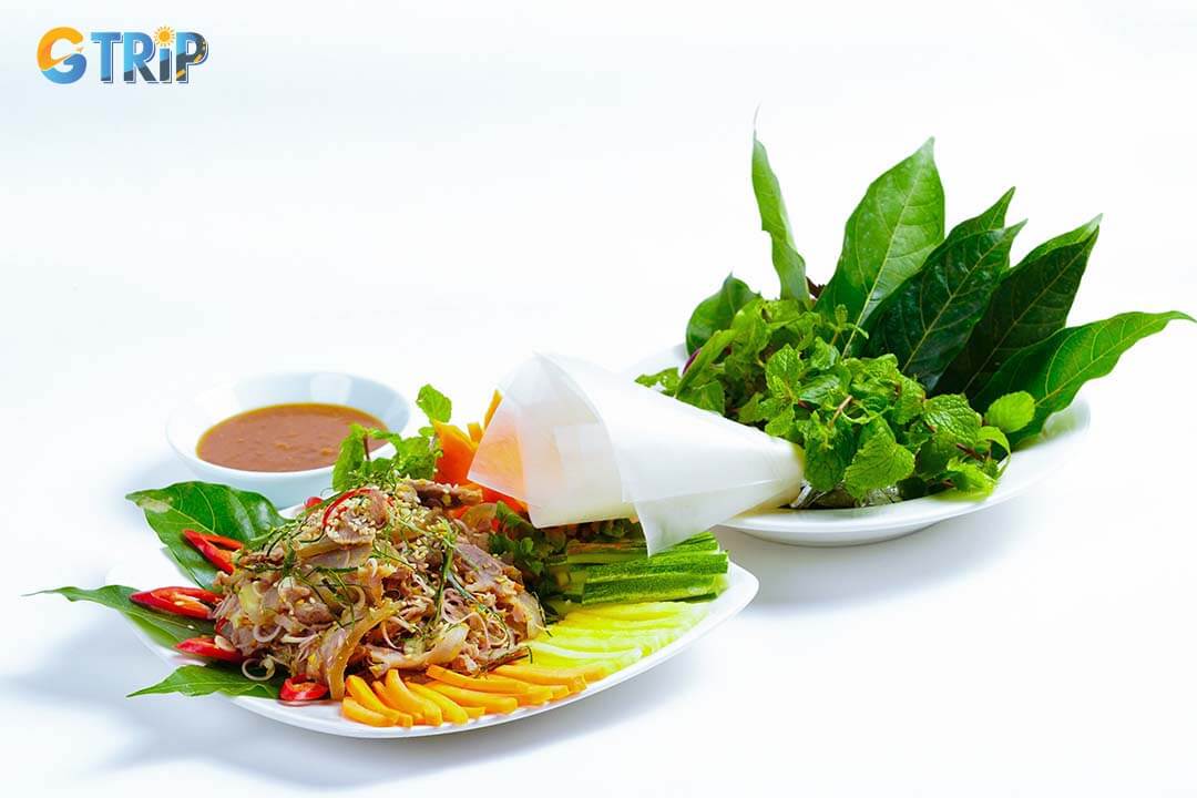 Rare goat meat with is a signature dish of Ninh Binh