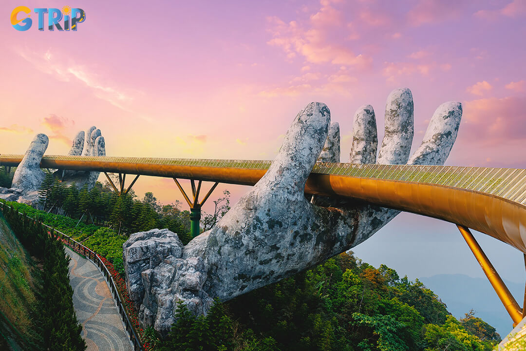 Golden Bridge is famously held by giant stone hands and offering panoramic mountain views along with some of Vietnam’s most iconic photo opportunities