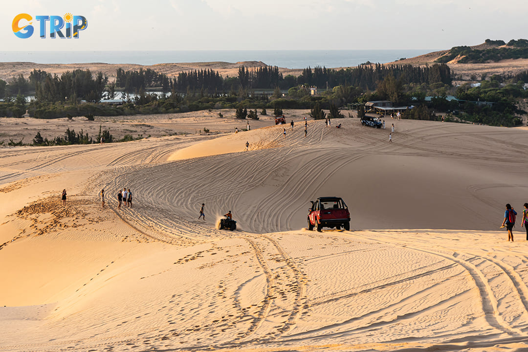 Groups can challenge themselves by navigating the vast Red and White Sand Dunes in off-road vehicles