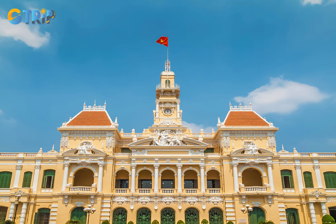 Ho Chi Minh City Hall is a striking embodiment of French colonial aesthetics