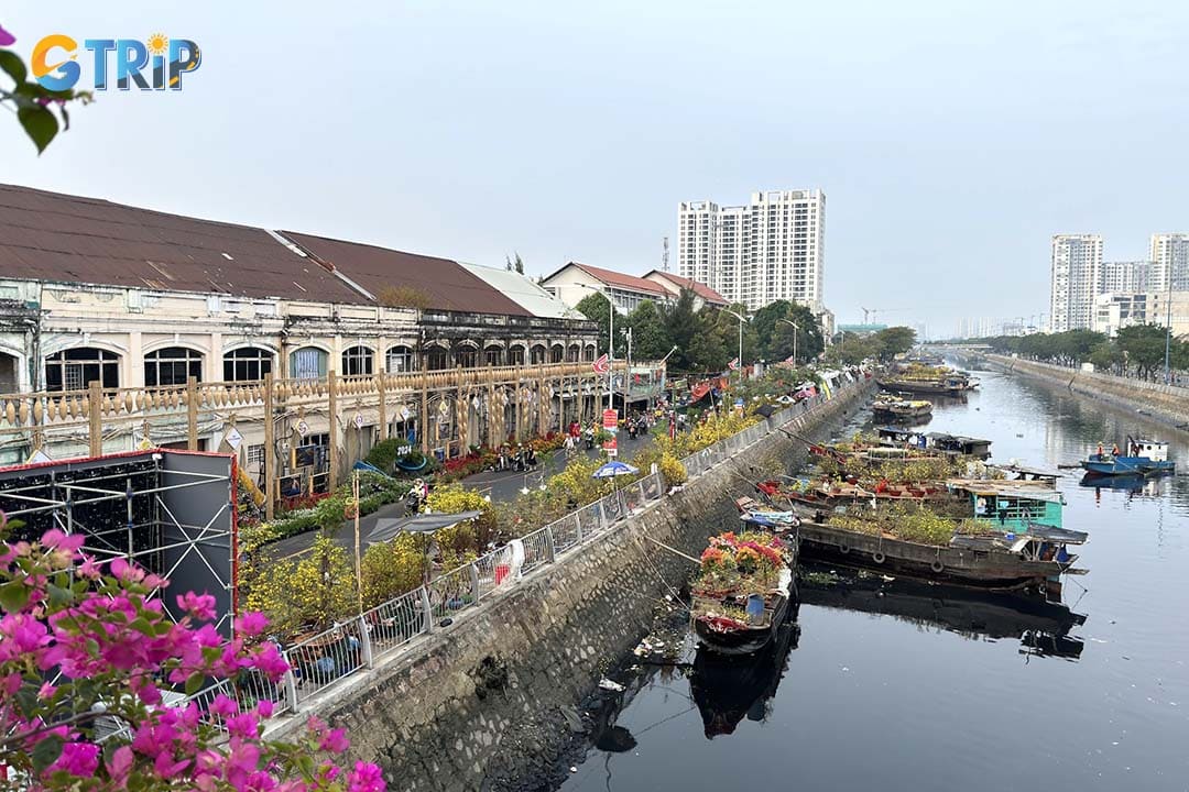 If you visit Binh Dong Wharf in spring, especially in Tet Holiday, you can see the beauty of flowers