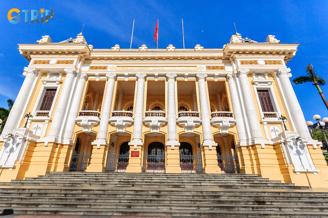 Just a 3-minute stroll from the National Museum of Vietnamese History stands the magnificent Hanoi Opera House