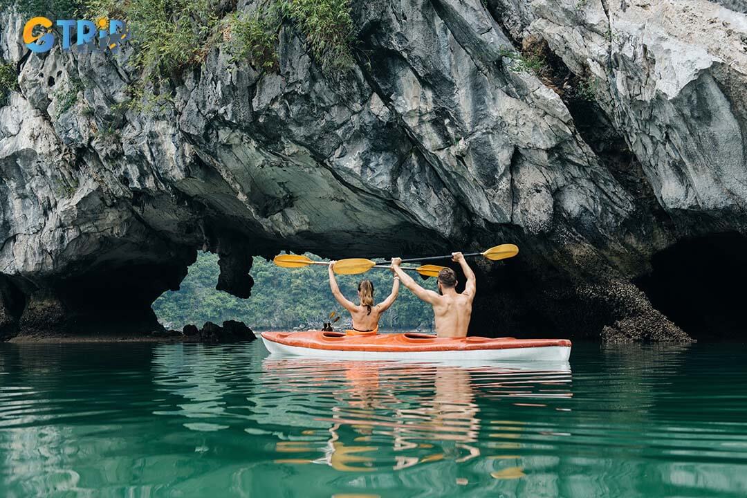 Kayaking in Ha Long Bay, North Vietnam