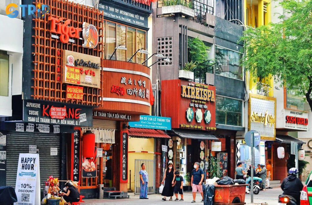 Located in District 1, Little Tokyo is easily accessible by motorbike, taxi, or metro