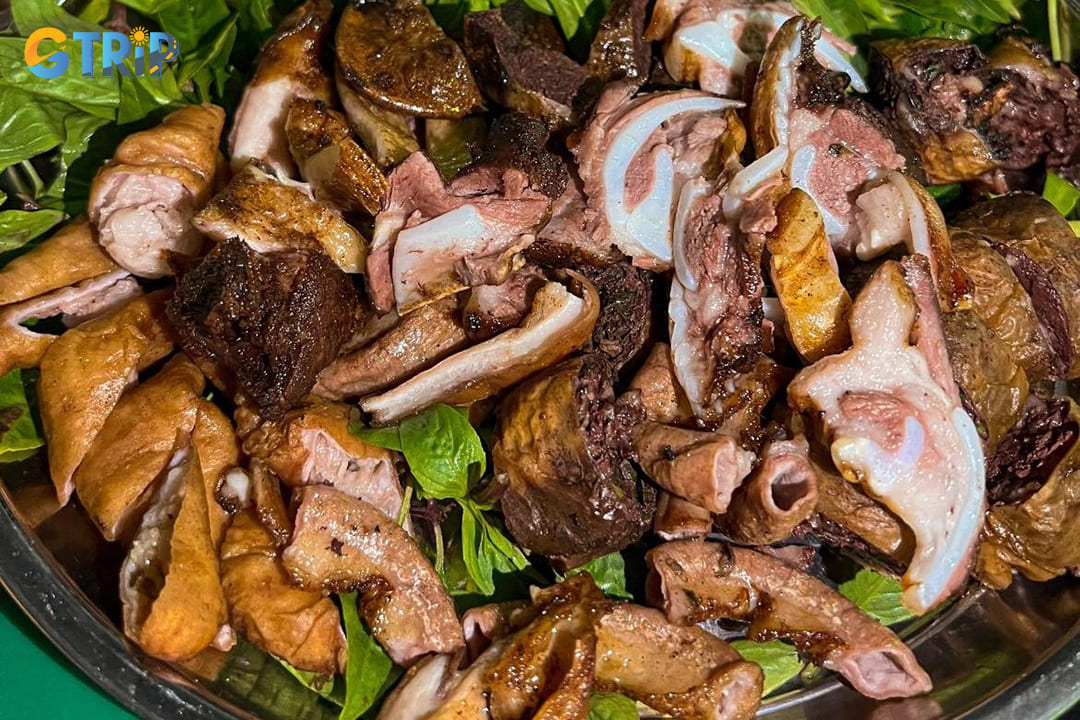 Long ran, or fried pork intestines, represents the bold, adventurous side of Hanoi's street food culture