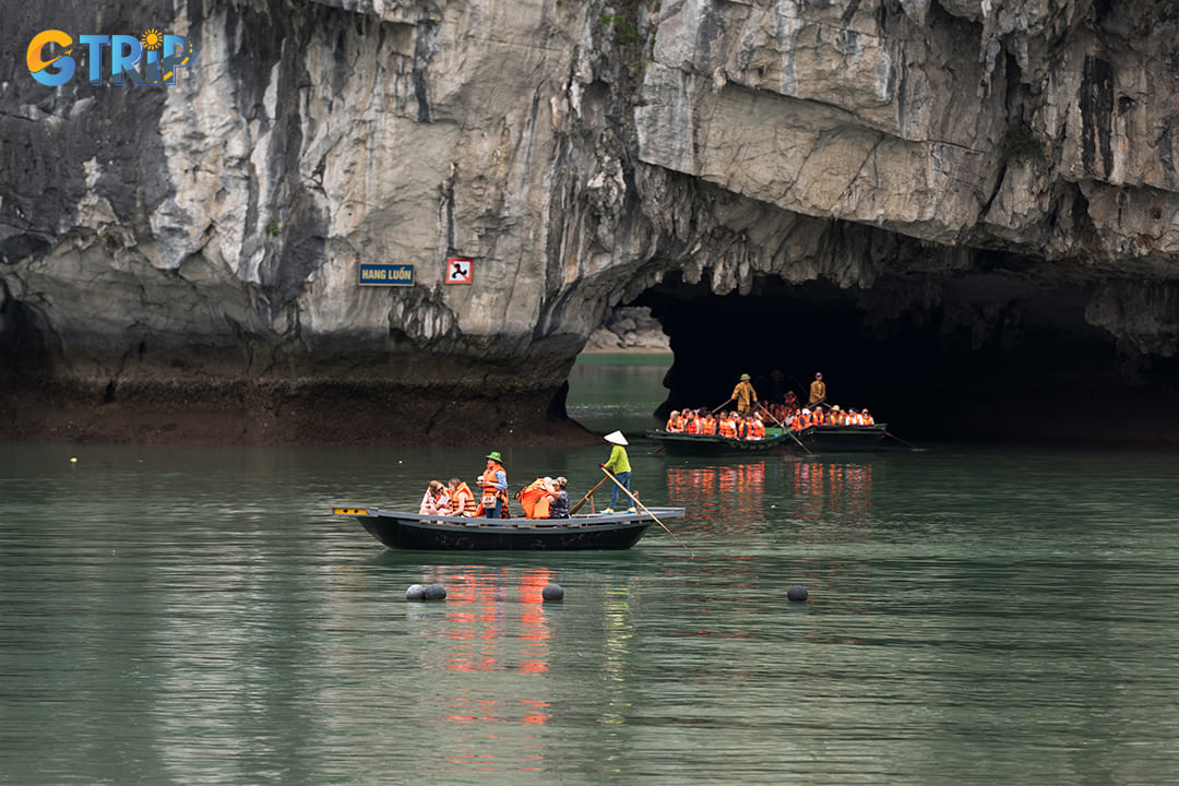 Luon Cave invites adventurers to paddle through its tunnel-like archway