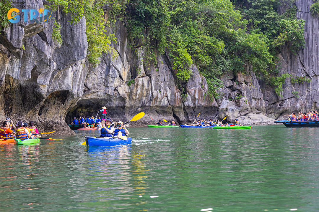 Luon Cave is a popular spot for kayaking enthusiasts