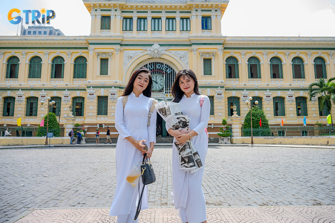 One of the best places to take a photo is right in front of the main entrance