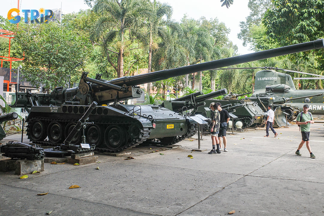 Outside the main building, you’ll find a striking display of war-era military hardware