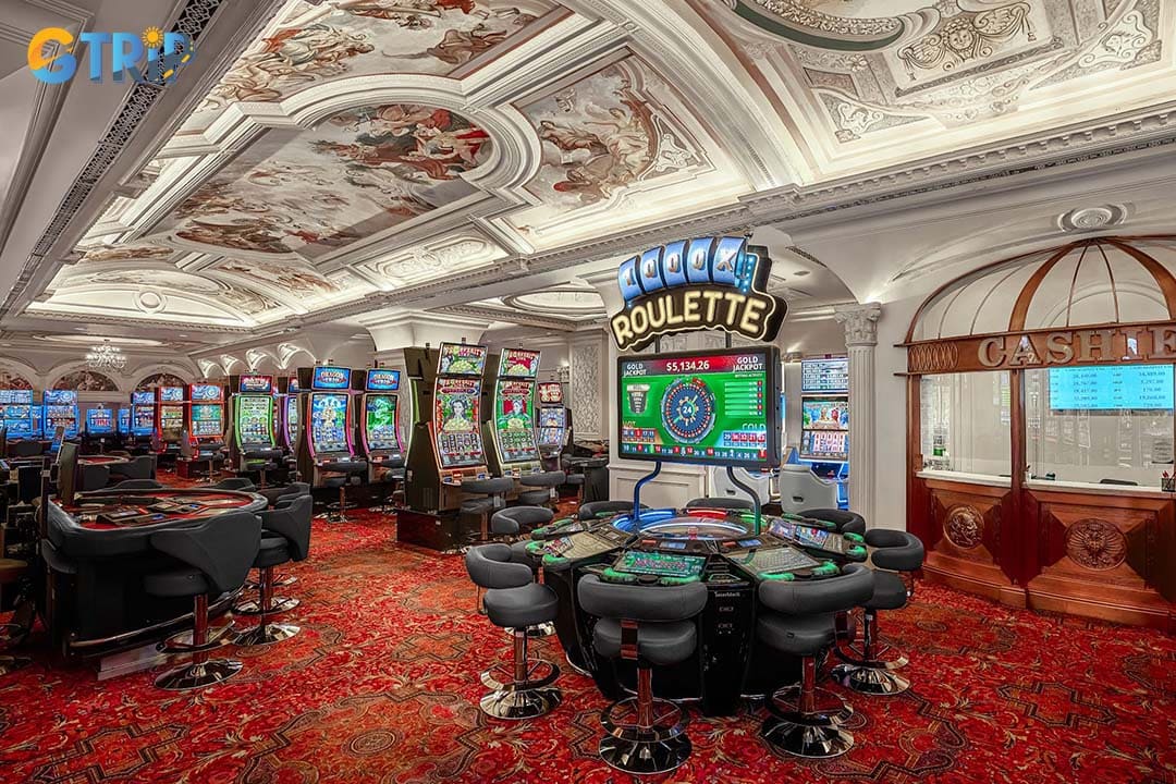 Palazzo Club offers an opulent gaming experience highlighted by multi-jackpot slot systems, modern electronic table games, plush interiors, and VIP-level service