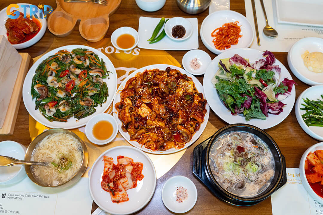 Siniju Sundae Soup & Grilled Octopus stands out for its house-aged Korean BBQ, retro-styled space perfect for intimate meals and small gatherings