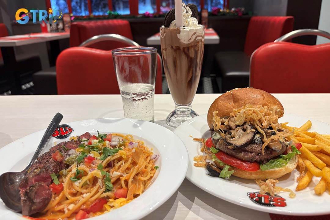 S&L's Diner in Hanoi is a vibrant burger spot known for its hearty, American-style burgers, crispy sides, and indulgent milkshakes