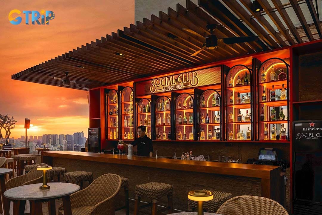 Social Club Rooftop has a beautiful view of the city, especially by sunset and night
