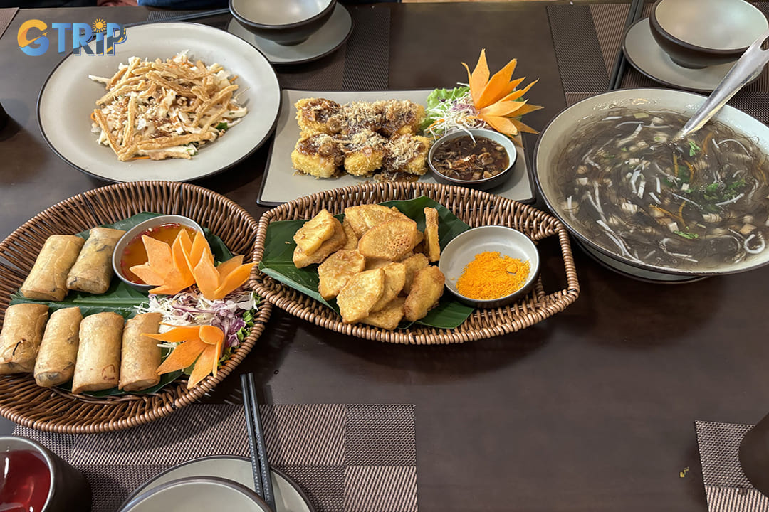 Some of the Vietnamese vegan dishes in Khai Tam Restaurant