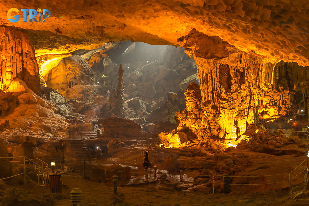 Sung Sot Cave is one of the largest and most impressive caves in Ha Long Bay