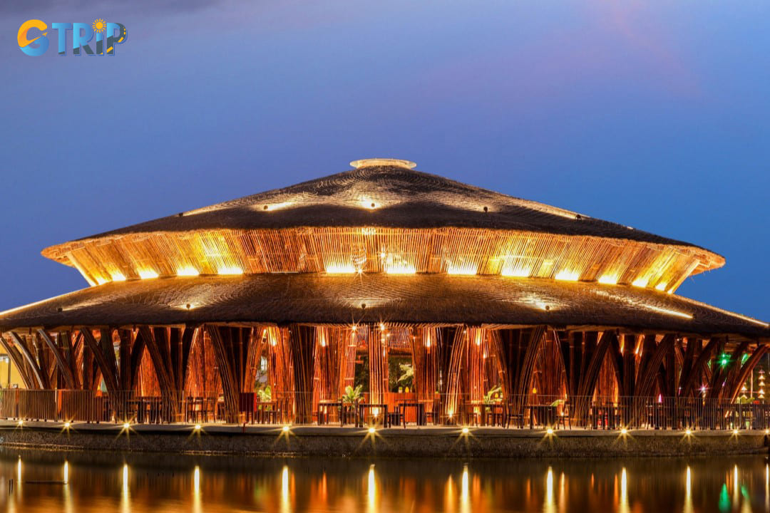 Take a break and enjoy a meal inside the elegant Non La Restaurant, a bamboo architectural marvel shaped like Vietnam’s iconic conical hat